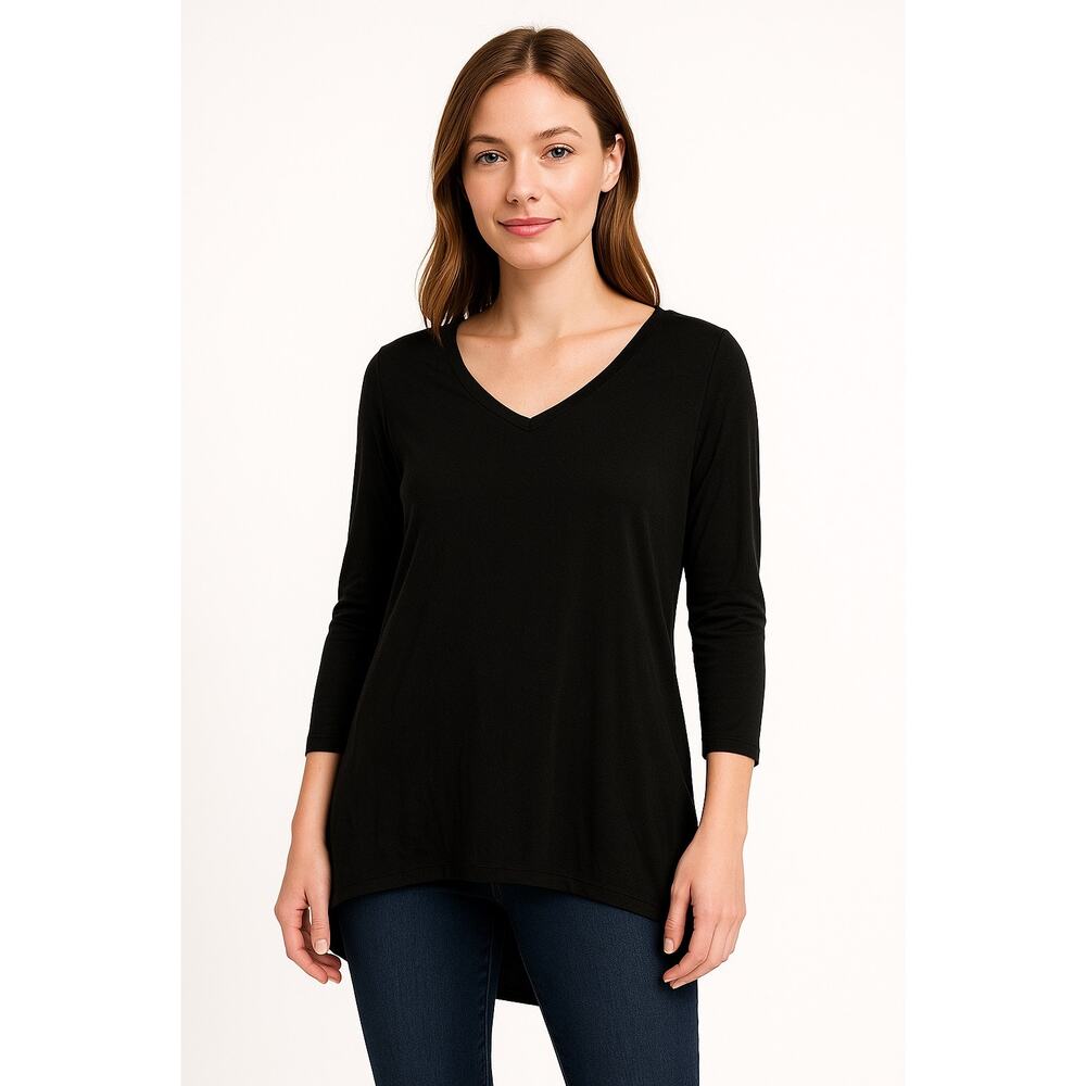 Minimalist Black High-Low Tunic Top Cable & Gauge Size XL